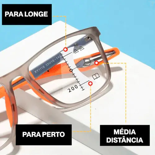 Riser Flex Duo - Óculos Ultra Focal Adaptável Unissex Anti Luz Azul